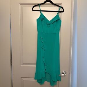 Elegant Emerald Ruffle Dress
